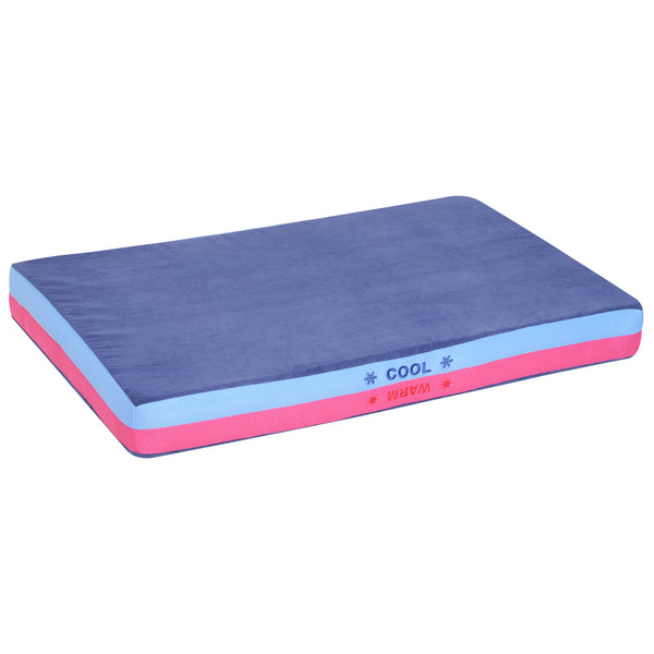 acquista Blaue Memory-Foam-Matratze für Hunde 88 x 56 x 10 cm Double Face