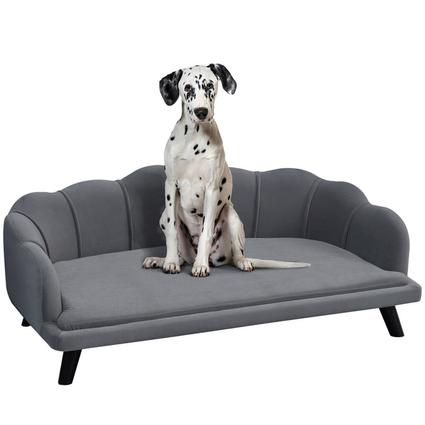 sconto Sofa für mittelgroße Hunde 98,5x60,5Px35 cm in grauem Stoff