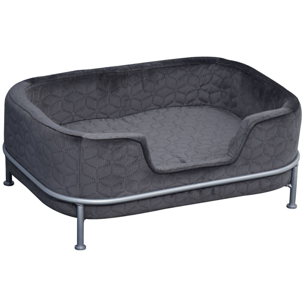 Gepolstertes Sofa für Hunde und Katzen 63,5 x 43 x 24,5 cm in Samt mit dunkelgrauem Metallfuß online