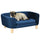 Gepolstertes Sofa für Hunde und Katzen 86 x 55 x 33 cm in marineblauem Samt