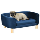 Divano per Cani e Gatti Imbottito 86x55x33 cm in Velluto Blu Navy-1