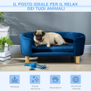 Divano per Cani e Gatti Imbottito 86x55x33 cm in Velluto Blu Navy-4