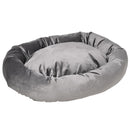 Cuccia Imbottita per Cani 102x74x23 cm in Tessuto Vellutato Grigio Scuro-1