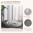 Cuccia Imbottita per Cani 132x89x28 cm in Tessuto Vellutato Grigio Scuro-6