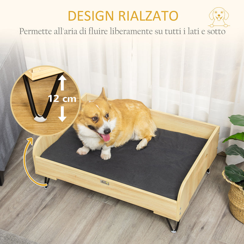 Cuccia per Cani e Gatti 82x56x31,5 cm in MDF e Acciaio Nero-6