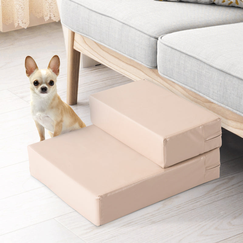 Scala Materassino 2 in 1 per Cani e Gatti Beige 67x39x10 cm -2