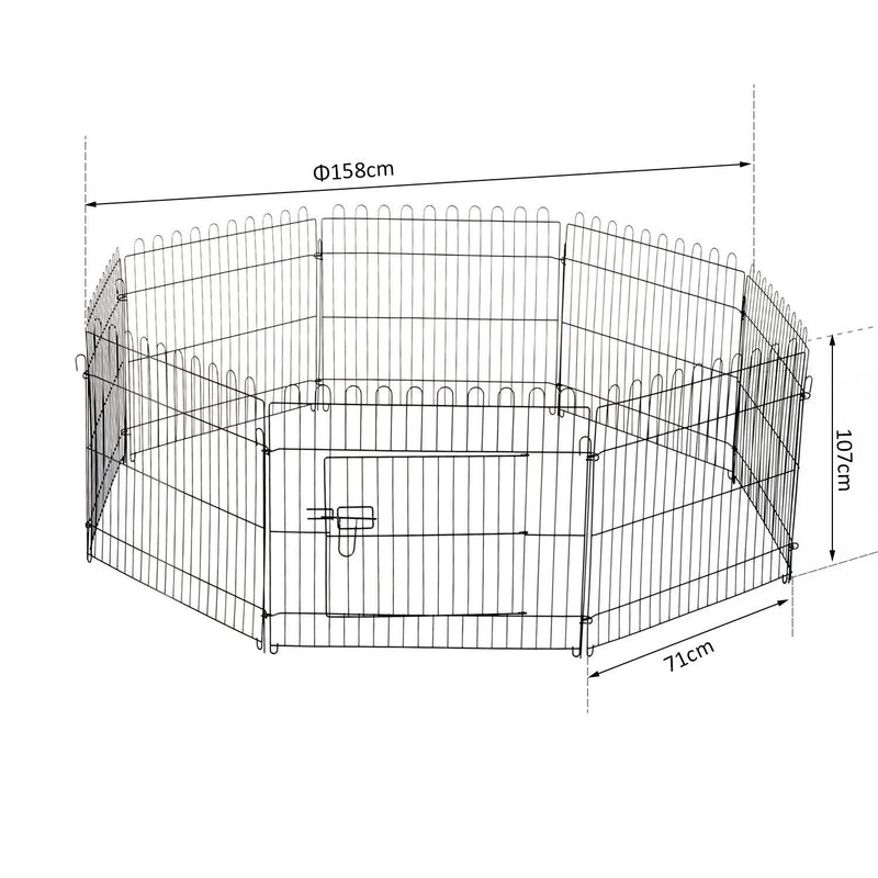 Recinto Gabbia per Cani Gatti in Acciaio 8 pezzi Ø158×107 cm -3