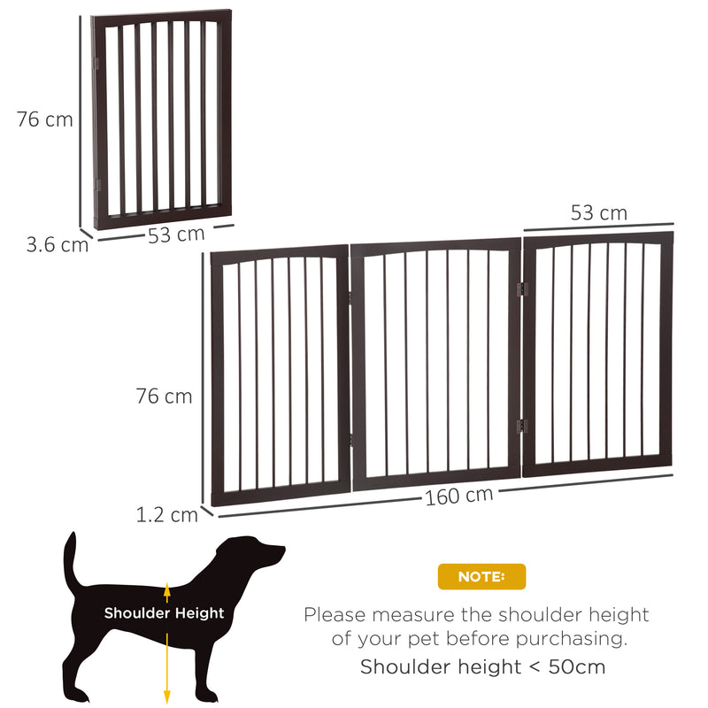 Cancelletto di Sicurezza per Animali Domestici 160x76 cm in MDF Marrone Scuro-3