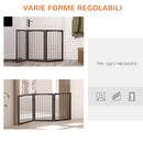 Cancelletto di Sicurezza per Animali Domestici 160x76 cm in MDF Marrone Scuro-4