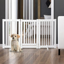 Cancelletto di Sicurezza Pieghevole per Animali Domestici 155x35,5x76 cm in MDF Bianco-2