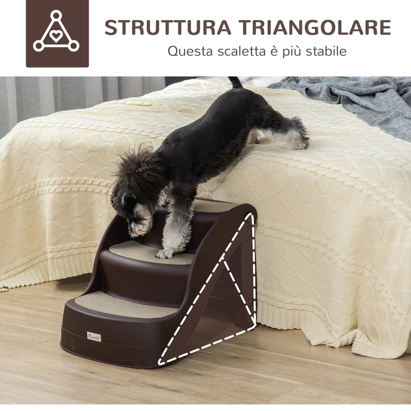 Scaletta per Cani Pieghevole 49x38x38 cm in Polipropilene Marrone-6