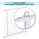 Cancelletto di Sicurezza per Animali Domestici Bianco 76x72-82 cm -6