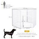 Recinto per Animali Domestici Cani Gatti Ø135 cm in Plastica  Bianco-3