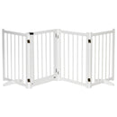 Cancelletto di Sicurezza Pieghevole per Animali Domestici 237,5x36x80 cm in Legno Bianco-1