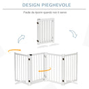 Cancelletto di Sicurezza Pieghevole per Animali Domestici 237,5x36x80 cm in Legno Bianco-5