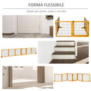 Cancelletto di Sicurezza Pieghevole per Animali Domestici 432x36x70 cm in Legno e Acciaio Giallo-4