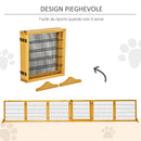 Cancelletto di Sicurezza Pieghevole per Animali Domestici 432x36x70 cm in Legno e Acciaio Giallo-5