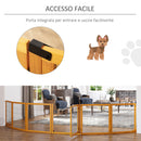 Cancelletto di Sicurezza Pieghevole per Animali Domestici 432x36x70 cm in Legno e Acciaio Giallo-6