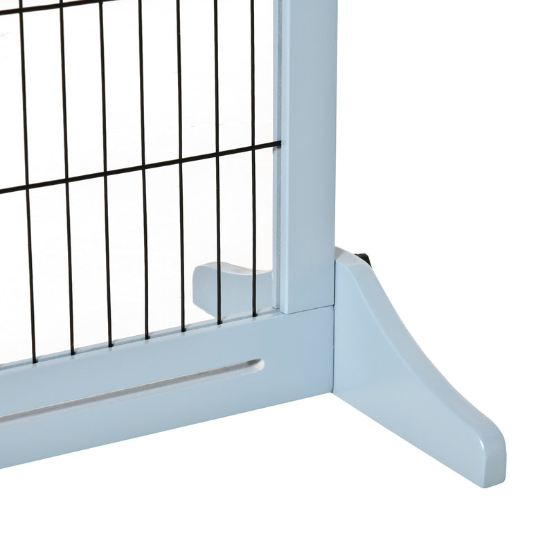 Cancelletto di Sicurezza Estensibile per Animali Domestici 104-183x36x69 cm in Legno e Acciaio Blu-8