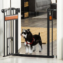 Cancelletto Sicurezza Regolabile per Cani 74-80 cm con Chiusura Automatica Nero-2