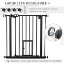 Cancelletto Sicurezza Regolabile per Cani 74-80 cm con Chiusura Automatica Nero-6