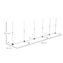 Set Addestramento Cani da Esterno con 6 Pali e Borsa di Trasporto Bianco-3