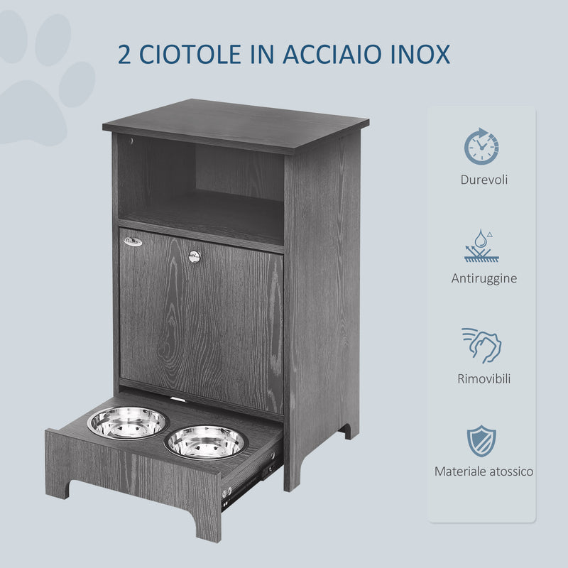 Mobile Multiuso per Cani e Gatti 48x40x75 cm in Legno Grigio-4