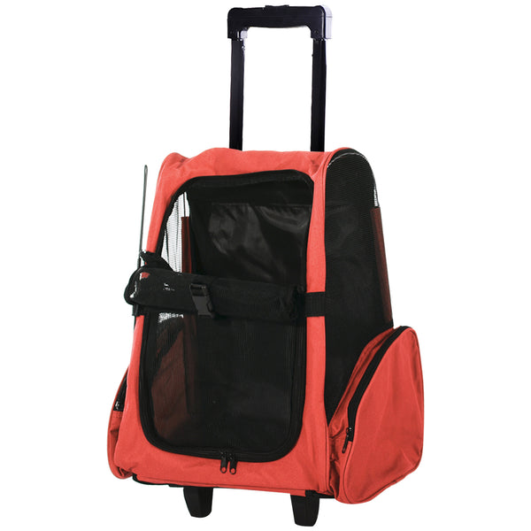 prezzo Trolley-Rucksack 2 in 1 für kleine Haustiere Rot 35x27x49 cm