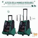 Trolley zaino 2 in 1 per piccoli animali domestici 36x30x49 cm  Verde-5