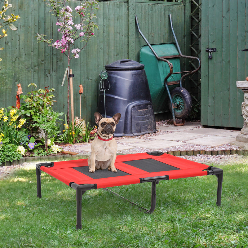 Brandina Portatile per Cani 78x68x20 cm Fino a 18Kg in Metallo e Tessuto Oxford Rosso-2