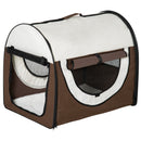 Trasportino per Cani e Gatti Pieghevole 70x51x59 cm in Tessuto Oxford Marrone-1