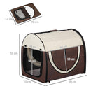 Trasportino per Cani e Gatti Pieghevole 70x51x59 cm in Tessuto Oxford Marrone-3