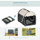 Trasportino per Cani e Gatti Pieghevole 61x46x51 cm in Oxford e PVC Grigio-4