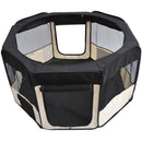 Box per Animali Cani Gatti pieghevole bianco e ero 125x48x58 cm -3