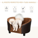 Divanetto per Cani e Gatti 70x48x40 cm con Cuscino  Supreme Marrone-4