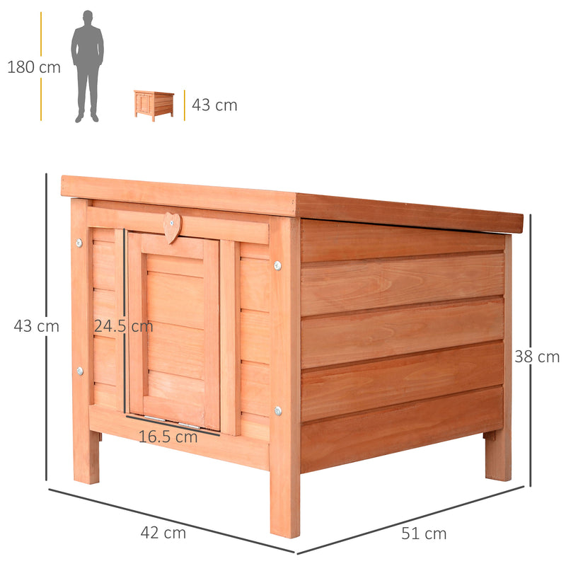 Conigliera Gabbia per Piccoli animali con Tetto Apribile in Legno 51x42x43 cm -3