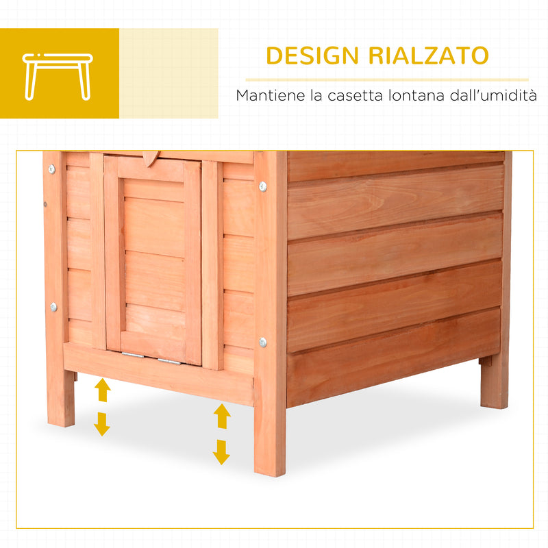 Conigliera Gabbia per Piccoli animali con Tetto Apribile in Legno 51x42x43 cm -5