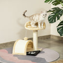 Albero Tiragraffi per Gatti per Gioco e Relax 36x36x44 cm Beige -2