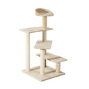 Albero Tiragraffi per Gatti 50x50x100 cm in Sisal e Peluche Beige-1