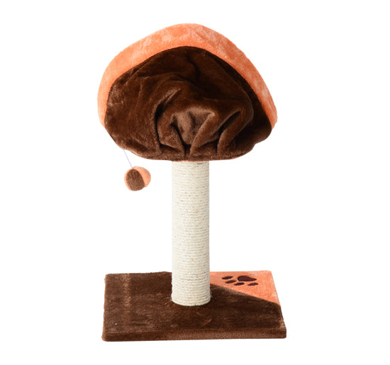 Albero Tiragraffi per Gatti con Cuccia in Peluche 40x40x60 cm -5