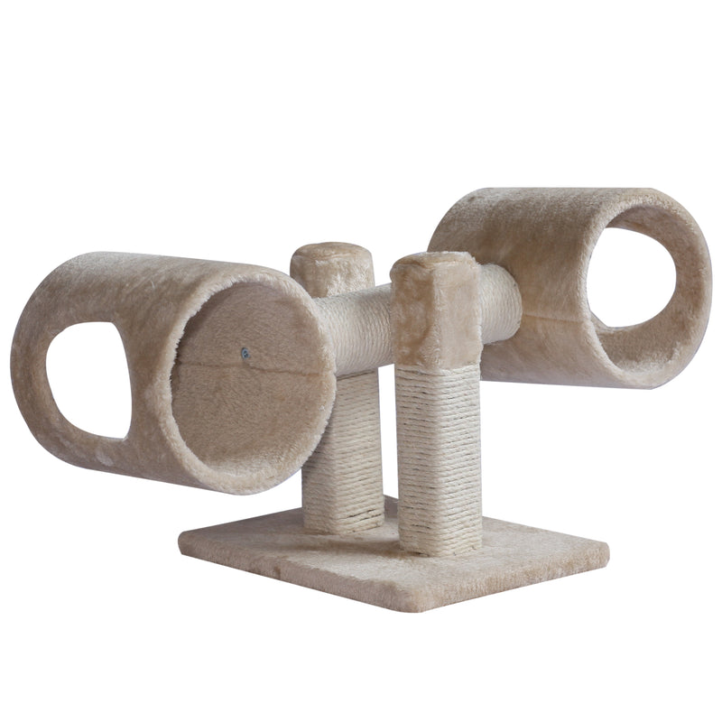 Struttura Gioco per Gatti Tiragraffi Beige 67x30x26 cm -9