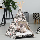 Tenda Cuccia per Animali Domestici con Cuscino Beige 67x65x78 cm -2