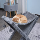 Tiragraffi per Gatti Pieghevole 54,5x32x65 cm con Casetta in Peluche  Grigio-8