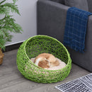 Cuccia in PVC Effetto Polyrattan per Gatti Ø56x35 con Cuscino cm  MrMeow-2