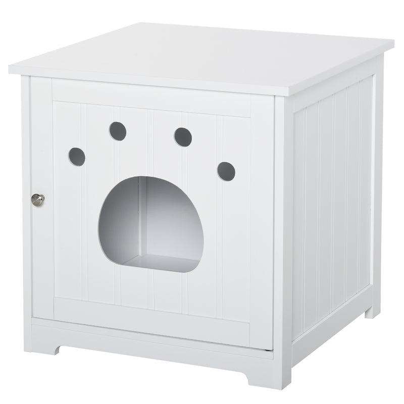 Cuccia per Gatti e Piccoli Cani 48x51x51 cm in MDF  Bianco-1