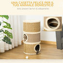 Cuccia per Gatti Tiragraffi a Torre Ø37,5x70 cm con Corda in Sisal  Marrone-4