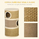 Cuccia per Gatti Tiragraffi a Torre Ø37,5x70 cm con Corda in Sisal  Marrone-6