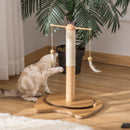 Albero Tiragraffi per Gattini 40x37x51 cm con Piume Palline e Accessori in Legno Marrone e Beige-7