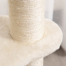 Albero Tiragraffi per Gatti 55x47x95 cm in Rattan e Pali in Sisal Beige-8