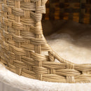 Albero Tiragraffi per Gatti 55x47x95 cm in Rattan e Pali in Sisal Beige-9